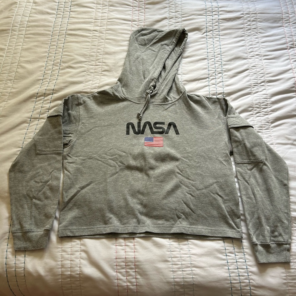 “Freeze” NASA Cropped Hoodie, Size “Large”